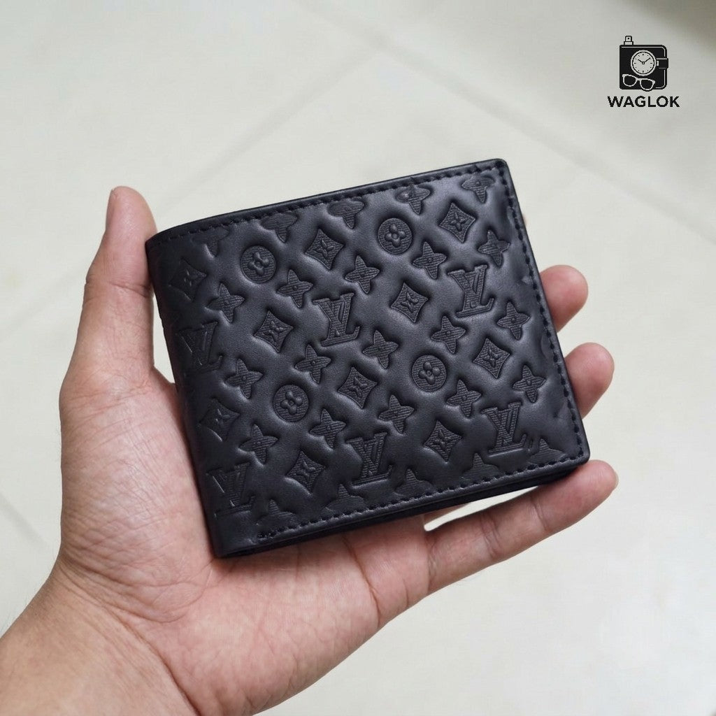 Men's Genuine Leather Bifold Wallet with Gift Box Black