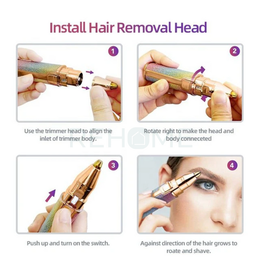 2 In 1 Flawless Eyebrow & Facial Hair Remover - (IMPORTED)