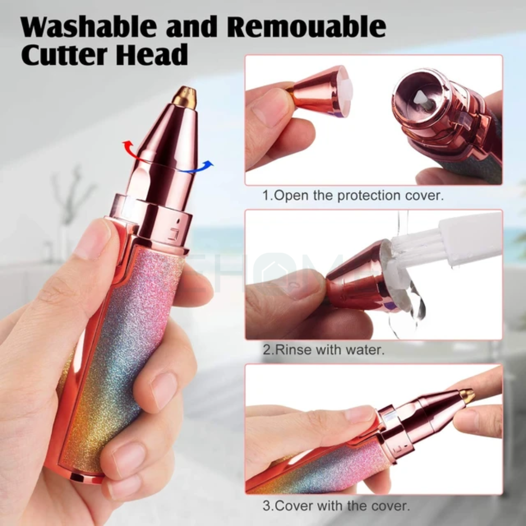 2 In 1 Flawless Eyebrow & Facial Hair Remover - (IMPORTED)