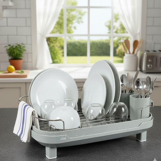 MajesticDry Single-Tier Dish Rack with Drainer (31140) – by Ziba