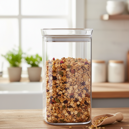 Signature Acrylic Stackable Airtight Jar with Transparent Lid by Ziba