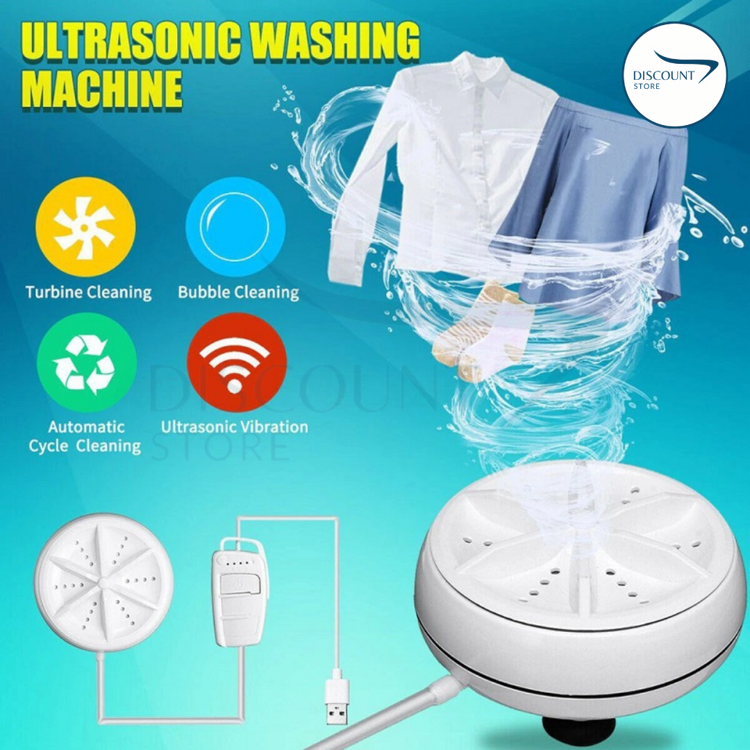 Portable Turbine Ultrasonic Washing Machine - (IMPORTED)