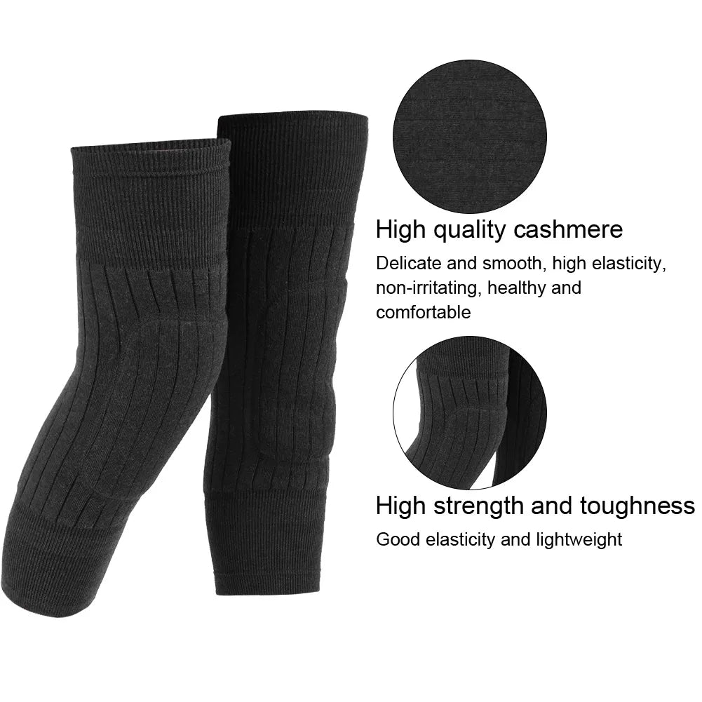 1 pair winter wool knee pads warm knee protector wool warmers thickened knee brace